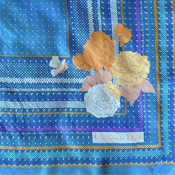 Christian Dior Silk Floral Scarf - Picture 1 of 8
